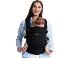 Momcozy ergonominė kūdikio nešioklė 3–20 kg, medvilninė, juoda BC001-1