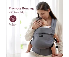Momcozy ergonominė kūdikio nešioklė 3–20 kg su EVA juosmens atrama, pilka, BC001-1