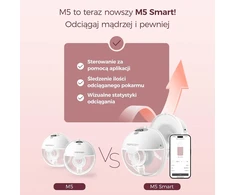Momcozy M5 dvigubas nešiojamas elektrinis pientraukis su programėle, raudonas