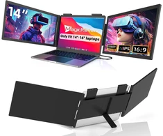 Monitorius MAGICRAVEN nešiojamas trigubas 14 col. FHD IPS nešiojamojo kompiuterio ekranų plėstuvas 14"-Triple