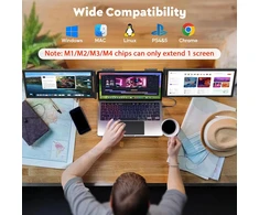 Monitorius MAGICRAVEN nešiojamas trigubas 14 col. FHD IPS nešiojamojo kompiuterio ekranų plėstuvas 14"-Triple