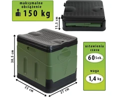 Montafox sulankstoma mobili turistinė tualeto dėžė, 150 kg apkrova, polipropilenas, 25 l