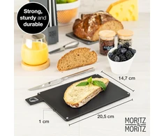 Moritz &amp; Moritz pjaustymo lentelių rinkinys, 20,5 x 14,5 cm, 4 vnt, neslystančios, plastikinės, su stovu