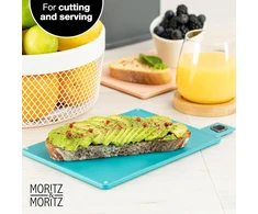 Moritz &amp; Moritz plastikinių pjaustymo lentelių rinkinys su stovu, 4 vnt., 20,5 x 14,5 cm, neslystančios