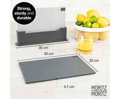 Moritz &amp; Moritz virtuvinių pjaustymo lentelių rinkinys su stovu, plastikas, 32 x 22 cm, 3 vnt.