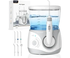 mornwell burnos irigatorius su 600 ml talpa, 2 režimais ir 6 antgaliais F5106