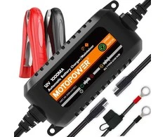 MOTOPOWER automatinis akumuliatoriaus įkroviklis 12V 1A su SAE adapteriais MP00205B