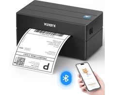 MUNBYN termininė etikečių spausdintuvas Bluetooth, 203 dpi, 4x6 colių, suderinamas su iOS, Android, Mac, Windows, juodas, MU-ITPP130B-BK-EU