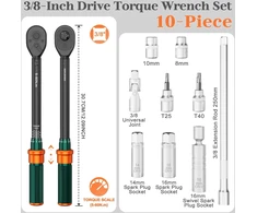NADOKHI dinamometrinių raktų rinkinys 3/8", 5–60 Nm, 10 dalių NDK-BT02-60-Set