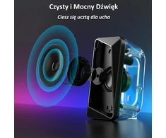 Namų kino sistema SOULION kompiuterinė garso juosta Bluetooth, AUX 3,5 mm, USB, LED, 10 W C30BK