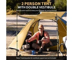 Naturehike kupolinė palapinė 2–3 asmenims, 2 įėjimai, 3 sezonų, 2,55 kg, Bleik B