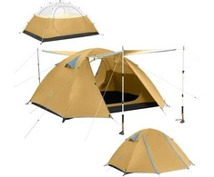 Naturehike kupolinė palapinė 2–3 asmenims, 2 įėjimai, 3 sezonų, 2,55 kg, Bleik B