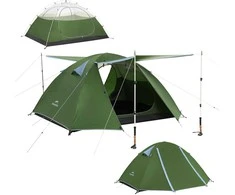 Naturehike kupolinė palapinė 2–3 asmenims, 2 įėjimai, 2,55 kg, žalia, Bleik B