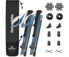 Naturehike lengvi sulankstomi trekkingo lazdos, aliuminio, 115-135 cm, mėlyni