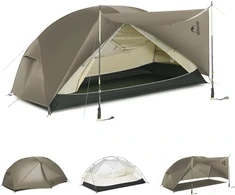 Naturehike Mongar Pro ultralengva dvivietė palapinė, atspari vandeniui ir vėjui, 3-4 sezonams