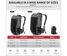 Naturehike turistinė kuprinė su vidiniu rėmu, 65 l talpa, juoda, NH19BP095