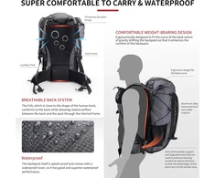 Naturehike turistinis kuprinės tipas su rėmu, 45 l talpa, vandeniui atsparus, NH19BP095