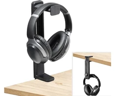 NEETTO ausinių laikiklis su staliniu stovu 2 viename, reguliuojamas, HDLP-HS906-BLK