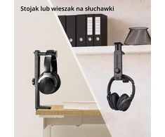 NEETTO ausinių laikiklis su staliniu stovu 2 viename, reguliuojamas, HDLP-HS906-BLK
