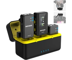 NEEWER belaidė lavalier tipo mikrofonų sistema su įkrovimo dėklu, 4 GB atmintis CM28