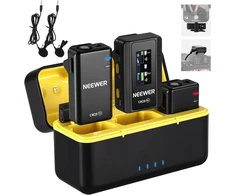 Neewer CM28 belaidžių lavalier mikrofonų sistema su 4 GB atmintimi ir 200 m perdavimu
