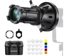 NEEWER projekcinis reflektoriaus snoot su 20° objektyvu, reguliuojama fokusavimo funkcija, Bowens tvirtinimas, LS-39