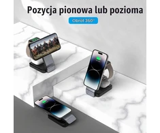 NeotrixQI belaidė magnetinė įkrovimo stotelė 3 viename, 15 W, MagSafe, W79