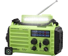 Nešiojamas avarinis radijas su AM/FM/SW imtuvu, saulės įkrovimu, 5000 mAh akumuliatoriumi ir LED žibintuvėliu Mesqool 1009-G