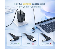 Nešiojamojo kompiuterio įkroviklis 65 W 20 V 3,25 A su 4.0x1.7 mm jungtimi Lenovo IdeaPad serijai