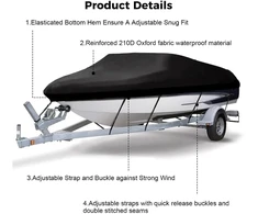NEWFUN valties uždangalas 14–16 pėdų, 530 x 290 cm, Oxford 420D, modelis 1