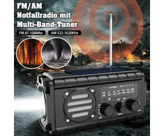 Nigecue nešiojamas saulės radijas su dinaminiu įkrovimu, 20000 mAh, AM/FM, LED žibintuvėlis, XSY350