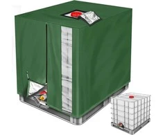 Noosverl vandeniui atspari IBC 1000 l talpos bakelio uždanga su užtrauktuku, 420D poliesteris, žalia