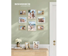 Nuotraukų rėmelis SONGMICS nuotraukų rėmelių rinkinys, 10 vnt., MDF ir plastikas, 10 x 15–20 x 25 cm