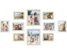 Nuotraukų rėmelis SONGMICS nuotraukų rėmelių rinkinys, 10 vnt., MDF ir plastikas, 10 x 15–20 x 25 cm