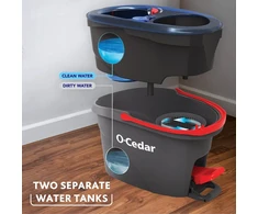 O-Cedar grindų valymo sistema EasyWring su mikrofibros mopais, dviejų skyrių kibiru ir 2 papildomais užpildais