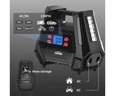 Oasser automobilinis oro kompresorius 12 V / 220–240 V, 150 PSI, 120 W ATJ-6488