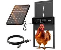 OKKÖBI automatinės saulės energija maitinamos vištidės durys su LCD ekranu OKCHI9302