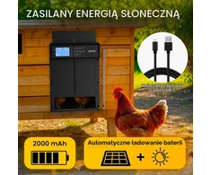 OKKÖBI automatinės saulės energija maitinamos vištidės durys su LCD ekranu OKCHI9302