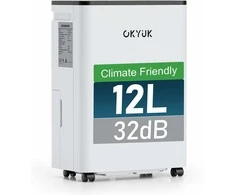 OKYUK 12 l elektrinis oro sausintuvas su higrostatu, 190 W, 2.5 l bakelis, baltas