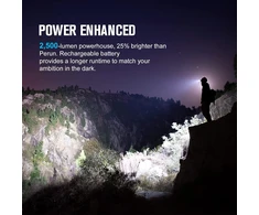Olight galvos žibintas Perun 2, LED, 2500 lm, įkraunamas, IPX8, juodas