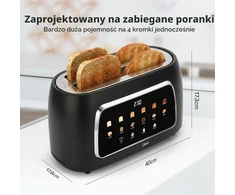 Olvy 4 riekelių skrudintuvas su LCD laikmačiu, 1500 W, 6 skrudinimo lygiai, T-40T