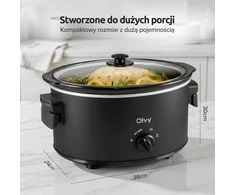 Olvy lėto virimo puodas 6 l su keraminiu indu, 3 temperatūros režimai CESC0602