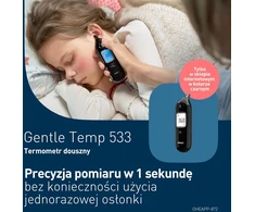 Omron bekontaktis ausinis termometras kūdikiams, vaikams ir suaugusiesiems Gentle Temp 533 MC-E533-EAZBK