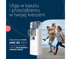 Omron nešiojamasis tinklinis nebulizatorius mini Air 360+ su Micro-USB įkrovimu