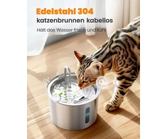 oneisall kačių geriamojo vandens fontanas iš nerūdijančiojo plieno, 2 l, LED, PWF-001