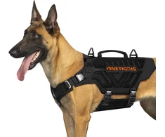 OneTigris taktinės šunų petnešos X-ARMOR, L dydžio, juodos, su MOLLE sistema