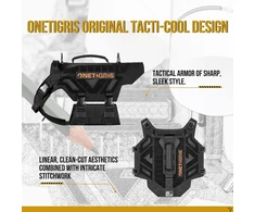 OneTigris taktinės šunų petnešos X-ARMOR, L dydžio, juodos, su MOLLE sistema
