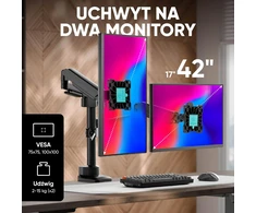 ONKRON dvigubas monitorių laikiklis 17–42 colių ekranams, iki 15 kg, VESA G140-B