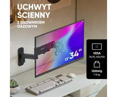 ONKRON sieninis laikiklis televizoriui ir monitoriui 13–34 col., iki 8kg, VESA 100 × 100, G150-B