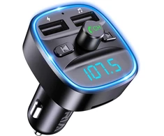 ORIA FM Bluetooth siųstuvas automobiliui su USB įkrovikliu QC 3.0, Bluetooth 5.3